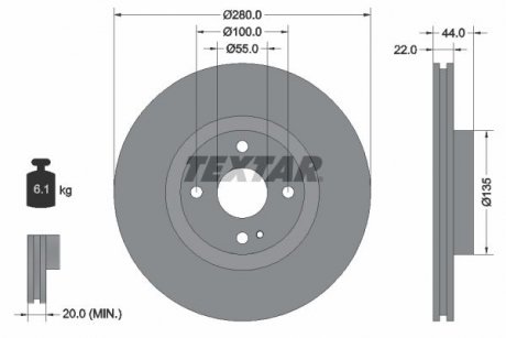 TARCZA HAMULCOWA PRZOD TEXTAR 92301503