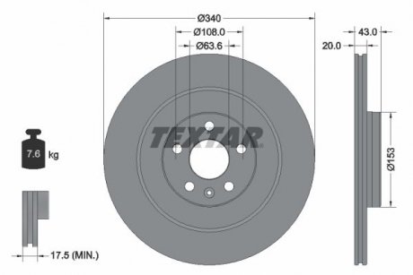 Диск тормозной TEXTAR 92304503