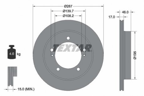 TARCZA HAMULCOWA PRZOD TEXTAR 92314103