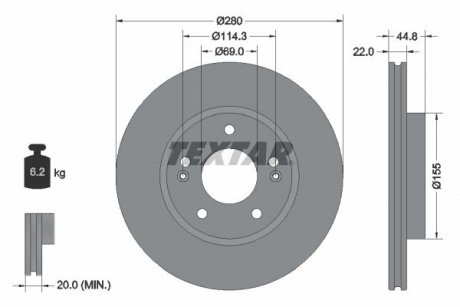 TARCZA HAMULCOWA PRZOD TEXTAR 92314703