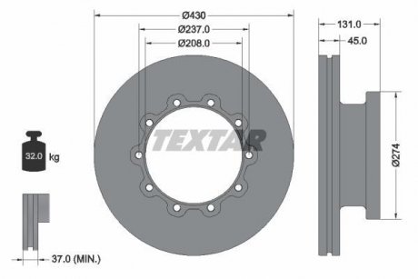 Тормозной диск TEXTAR 93088300 (фото 1)