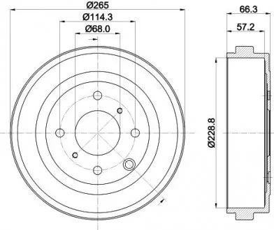 Гальмівний барабан задн NISSAN NV200, NV200 / EVALIA 1.5D/1.6 02.10- TEXTAR 94046400