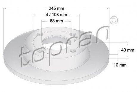 Тормозной диск TOPRAN / HANS PRIES 107089