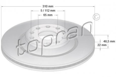Гальмівний диск TOPRAN / HANS PRIES 110418 (фото 1)