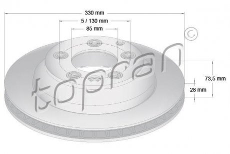 Гальмівний диск TOPRAN TOPRAN / HANS PRIES 111290