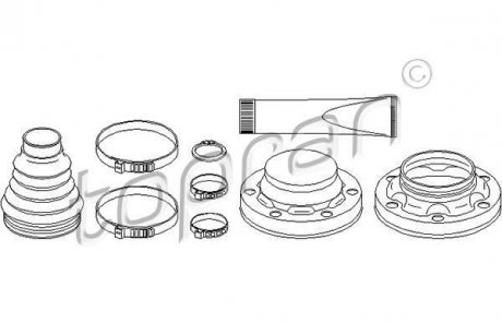 Пильовик привідного валу (набір) TOPRAN / HANS PRIES 111671
