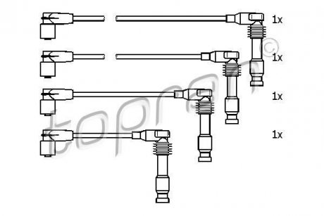 Проволока зажигания, набор TOPRAN / HANS PRIES 205104