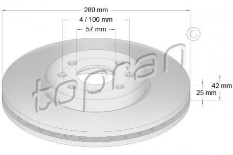 Гальмівний диск TOPRAN / HANS PRIES 206858
