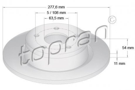 Тормозной диск TOPRAN / HANS PRIES 302249