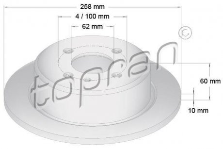 Тормозной диск TOPRAN TOPRAN / HANS PRIES 500557