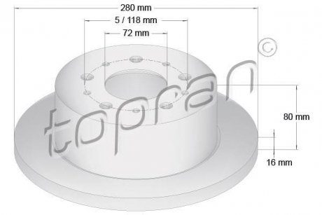 Диск тормозной TOPRAN / HANS PRIES 722596