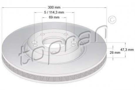 Гальмівний диск TOPRAN / HANS PRIES 820766 (фото 1)