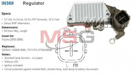 Регулятор генератора Transpo IN369