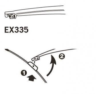 Щетка стеклоочистителя каркасная задняя 330mm (13\'\') ExactFit Rear Trico EX335 (фото 1)