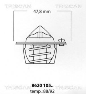 Термостат 92C° Chevrolet/Ford/Opel/VAG TRISCAN 862010592