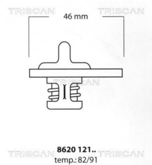 Термостат CHRYSLER VOYAGER 2.0 95-01, NEON 2.0 94-99 JEEP WRANGLER 3.8 06-07 TRISCAN 862012191