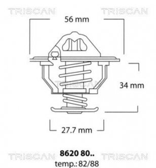 Термостат системы охлаждения TRISCAN 86208088