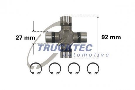 Хрестовина шарнірного вала TRUCKTEC 0234043