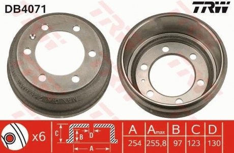 Гальмівний барабан TRW DB4071