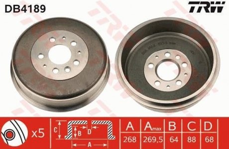 Гальмівний барабан TRW DB4189