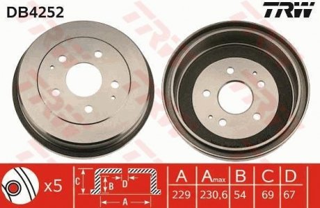 Тормозной барабан TRW DB4252