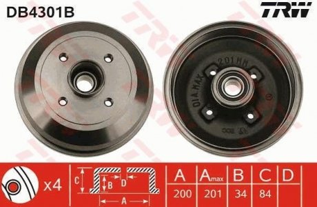 Гальмівний барабан TRW DB4301B