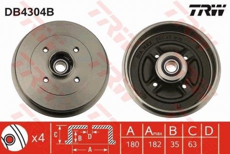 Гальмівний барабан TRW DB4304B