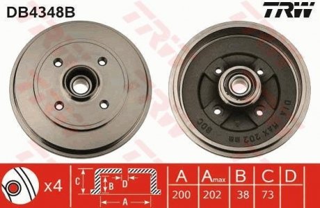 Гальмівний барабан TRW DB4348B