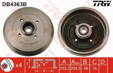 Гальмівний барабан TRW DB4363B