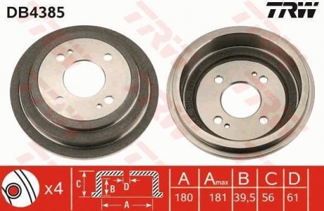 Гальмівний барабан TRW DB4385