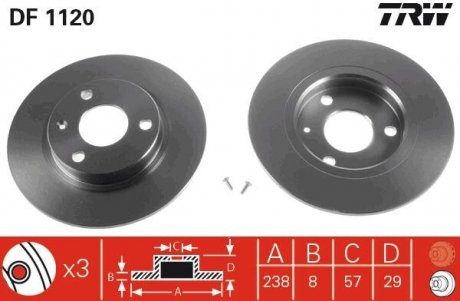 Диск тормозной TRW DF1120