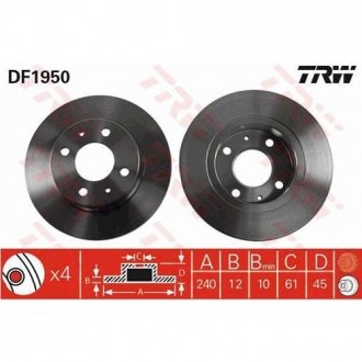 Тормозной диск TRW DF1950