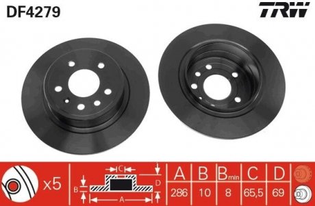 Диск тормозной TRW DF4279 (фото 1)