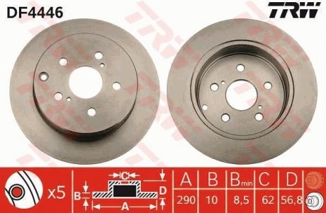 Диск тормозной TRW DF4446