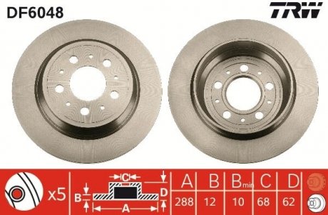 Диск тормозной TRW DF6048 (фото 1)