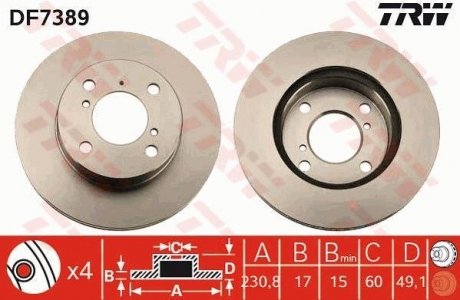 Гальмівний диск TRW DF7389