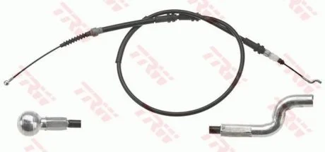 Трос стояночного гальма задн Лів/Прав (1650мм/1285мм, гальма: диск) VW CALIFORNIA T5 CAMPER, MULTIVAN T5, TRANSPORTER T5 2.0D/2.5D/3.2 11.03-08.15 (LUCAS) TRW GCH715