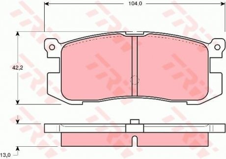 Гальмівні колодки, дискове гальмо (набір) TRW GDB1025