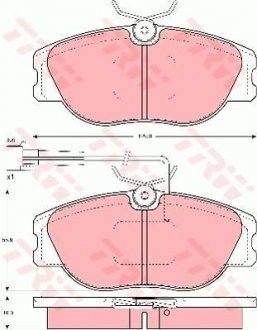 Тормозные колодки, дисковый тормоз (набор) TRW GDB1052 (фото 1)