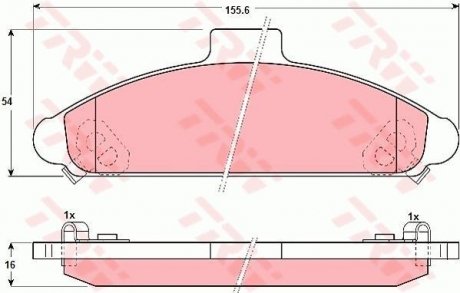 Гальмівні колодки, дискове гальмо (набір) (LUCAS) TRW GDB1136