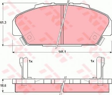 Тормозные колодки, дисковый тормоз (набор) TRW GDB1137 (фото 1)