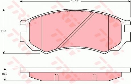 Гальмівні колодки, дискове гальмо (набір) (LUCAS) TRW GDB1141