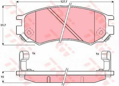 Тормозные колодки, дисковый тормоз (набор) TRW GDB1175 (фото 1)