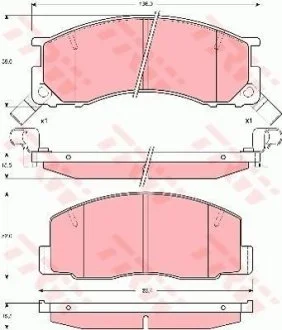 Гальмівні колодки, дискове гальмо (набір) (LUCAS) TRW GDB1195 (фото 1)