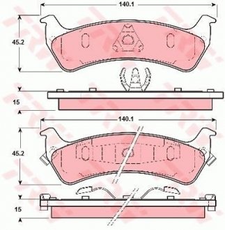 Тормозные колодки, дисковый тормоз (набор) TRW GDB1238 (фото 1)