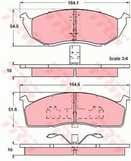 Тормозные колодки, дисковый тормоз (набор) TRW GDB1244