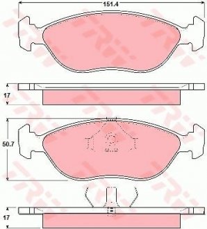 Тормозные колодки, дисковый тормоз (набор) TRW GDB1246