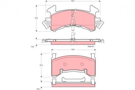 Тормозные колодки, дисковый тормоз (набор) TRW GDB1272