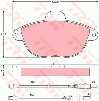 Гальмівні колодки, дискове гальмо (набір) TRW GDB1301