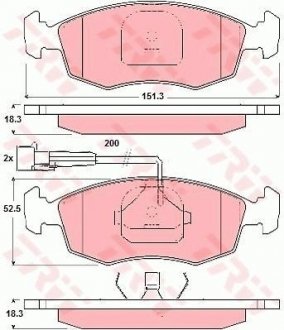 Тормозные колодки, дисковый тормоз (набор) TRW GDB1341